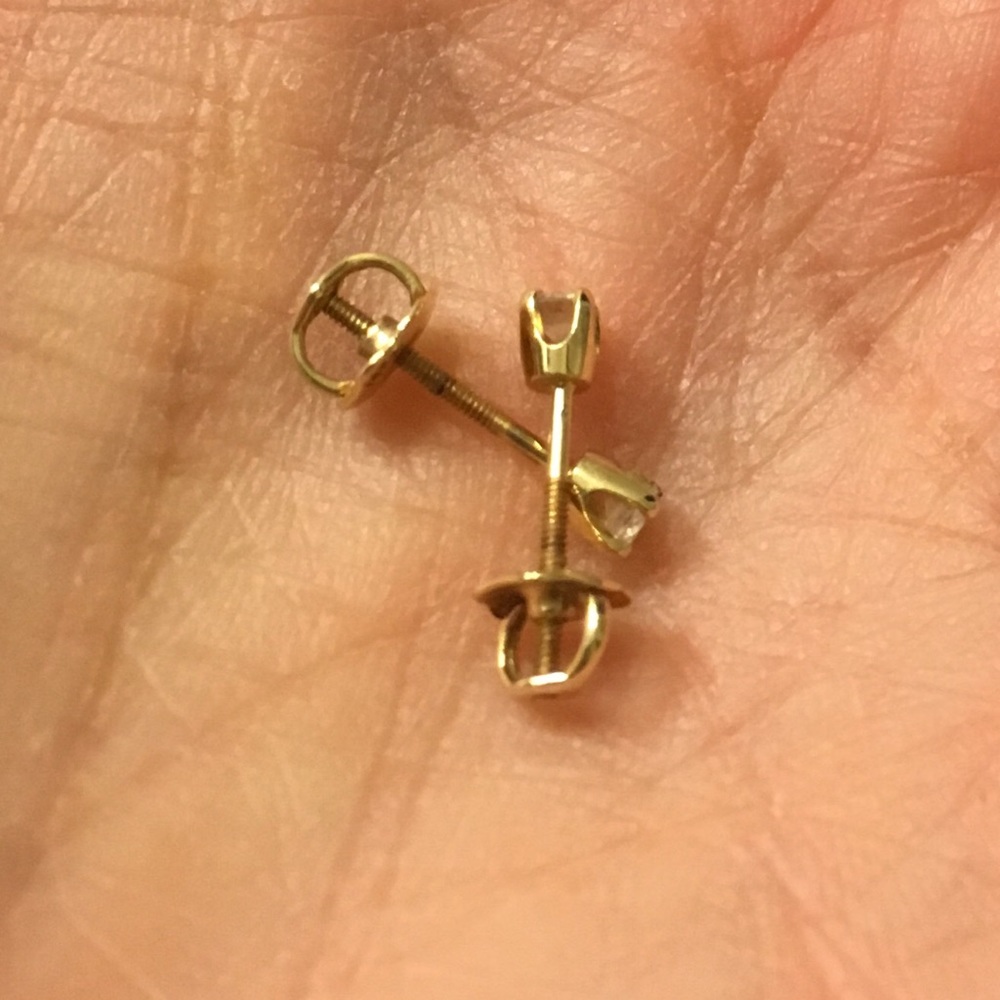 Diamond stud earrings